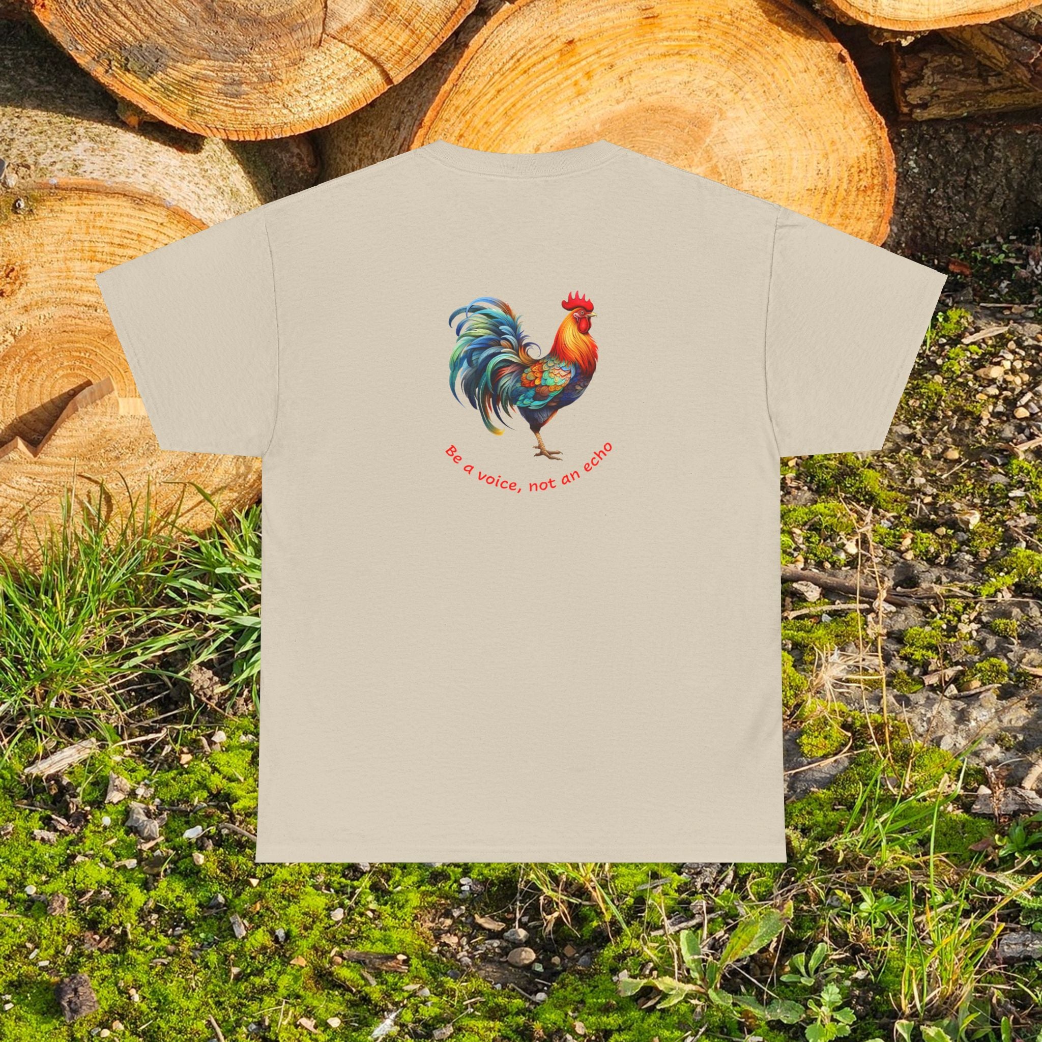 Adult Unisex Tee - Rooster 'Voice' Graphic Heavy Cotton – Earthly