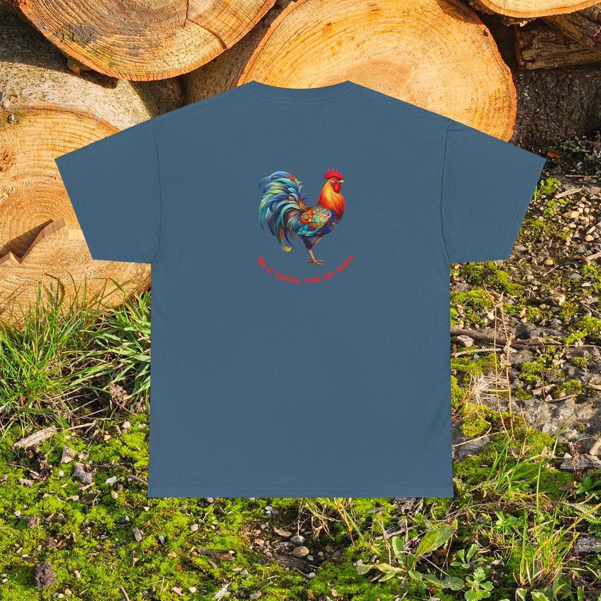 Adult Unisex Tee - Rooster 'Voice' Graphic Heavy Cotton – Earthly