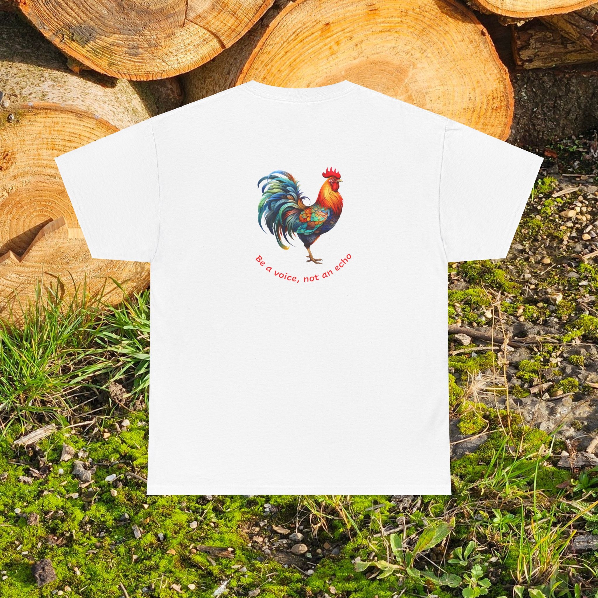 Adult Unisex Tee - Rooster 'Voice' Graphic Heavy Cotton – Earthly